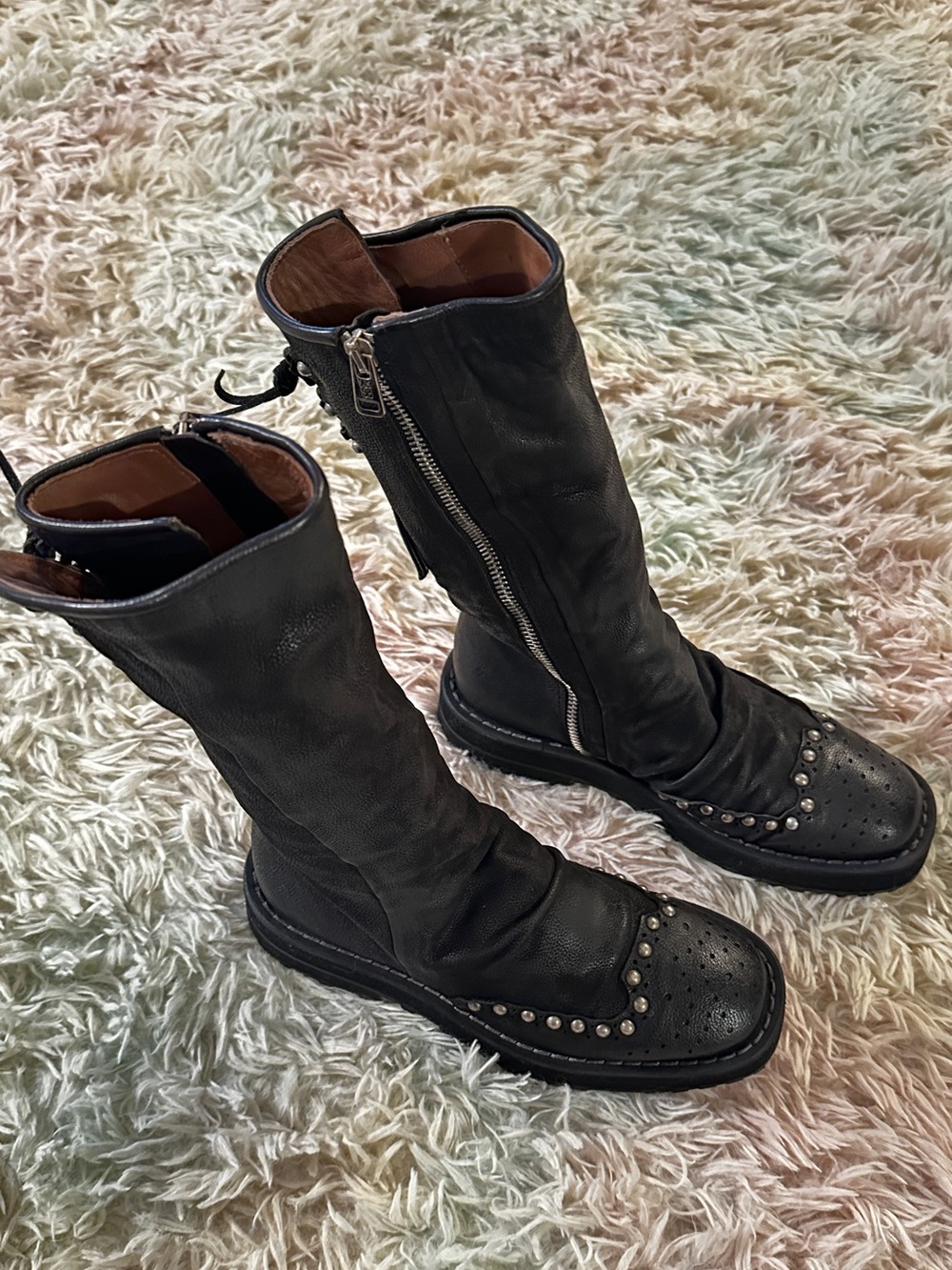 New A.S.98 Thatcher Studded Moto Boots in Black Size 37 - Picture 5 of 11